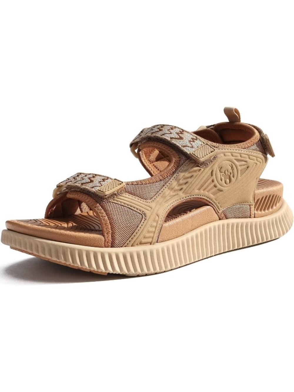 Women's Khaki Walking Sandals Summer Hiking Sport Recovery Chunky Cushion Shoes